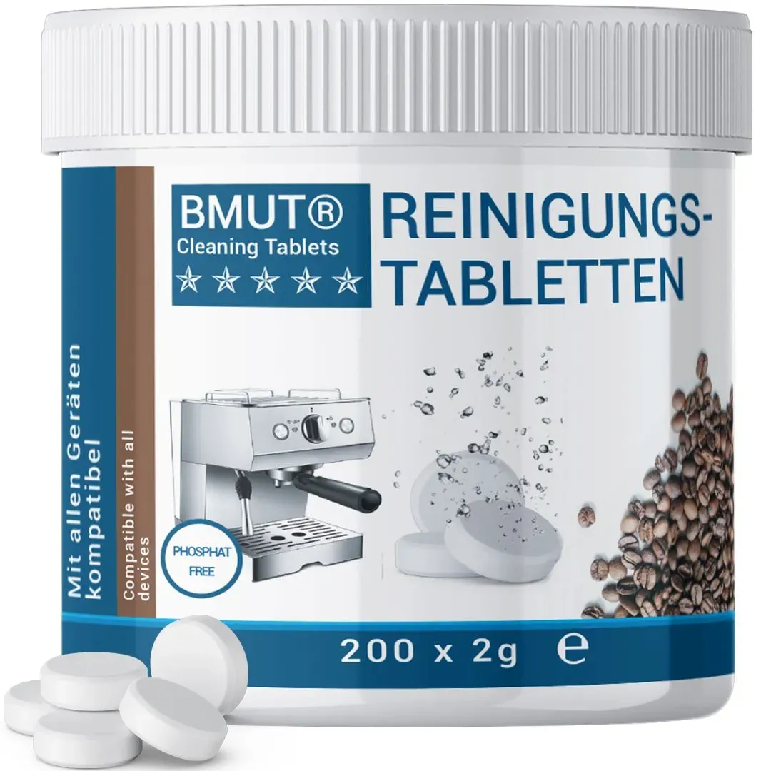 Bmut Reinigungstabletten für Kaffeevollautomaten, Kapselmaschinen, Kaffeemaschinen Reinigungsmittel 200 g