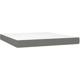 vidaXL Boxspringbett mit Matratze & LED Dunkelgrau 180x200 cm Stoff