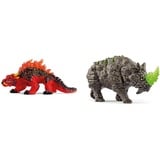 SCHLEICH 70156 Magmawaran, ab 7 Jahren, ELDRADOR CREATURES - Spielfigur, 18 x 8 x 8 cm & 70157 Kampfrhino, ab 7 Jahren, ELDRADOR CREATURES - Spielfigur, 16 x 6 x 8 cm