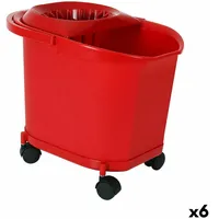 BigBuy Putzeimer 16 L Rot [6 Stück]