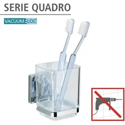 WENKO Vacuum-Loc® Zahnputzbecher Mod. Quadro Edelstahl