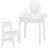 Costway 2 in 1 Kinder Schminktsich mit Hocker, Frisiertisch mit beleuchtetem Spiegel, Schublade & Schmuck-Organizer, Kosmetiktisch Prinzessin aus H... - Weiß
