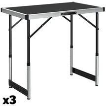 Tectake Tapeziertisch 300 x 60 x 73 - 94 cm 10 m Schwarz
