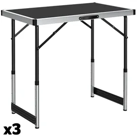 Tectake Tapeziertisch 300 x 60 x 73 - 94 cm 10 m Schwarz