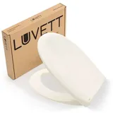 LUVETT WC-Sitz Premium C770 mit Absenkautomatik, Duroplast sanitär, O-Form (Inklusive 3 Befestigungsarten), mit Original SoftClose® Absenkautomatik, Duroplast weiß