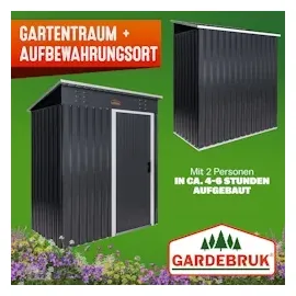 Gardebruk Geräteschuppen 1,81 x 1,62 m anthrazit/metall Schiebetür