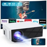 ZDK Neuer Mini Beamer 2024 4K-Unterstützung Full HD 1080P 5G WiFi projektor mit 20000 Lumen für Heimkino kompatibel mit Smartphones/TV-Stick/PS5 /Switch