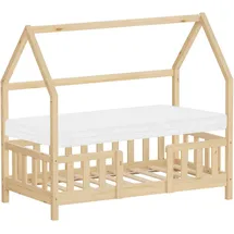 ML-Design Kinderbett Hausbett 70 x 140 cm Kiefer natur beige
