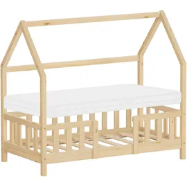 ML-Design Kinderbett Hausbett 70 x 140 cm Kiefer natur beige
