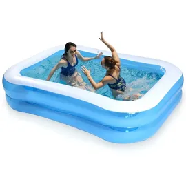 northix Aufblasbarer Gartenpool 245 x 150 x 43 cm blau/weiß