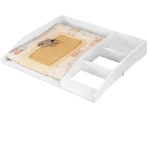 Woltu Wickelaufsatz mit Trennfach und Sicherheitsgurt, Wickeltischaufsatz für Kommode mit Tiefe 47,5–50 cm Breite ab 80 cm, 80 x 13,5 x 74,5 cm, Weiß
