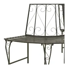 vidaXL Baumbank Halbrund 160 x 61 x 89 cm Grau