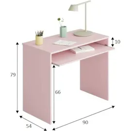 Habitdesign Habitdesign, Computertisch mit abnehmbarem Tablett, Jugendschreibtisch, Rosa, Maße: 90 x 79 x 54 cm (B x H x T), Modell I-Joy