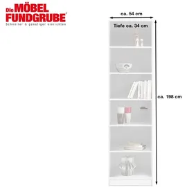 Die Möbelfundgrube Regal 54 x 198 x 34 cm Weiß
