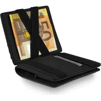 West Magic Wallet (Klassiker) mit großem Münzfach edler Geschenkbox und RFID-Schutz. Der perfekte Begleiter für unterwegs. In Schwarz