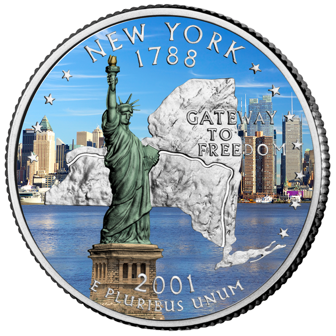 400 Jahre New York - Kollektion "USA State Quarter Dollars farbveredelt"