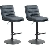 CLP 2er Set Barhocker Damar Samt dunkelgrau/schwarz