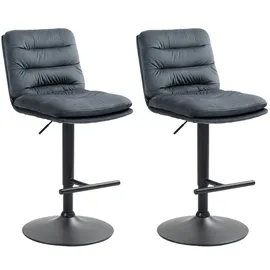 CLP 2er Set Barhocker Damar Samt dunkelgrau/schwarz
