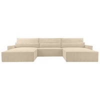 e-meubles - Eckcouch aus Cordstoff Ecksofa U-Form Cord Sofa Couch Polsterecke U-Sofa mit Bettkasten und Schlaffunktion -Wohnlandschaft denver u