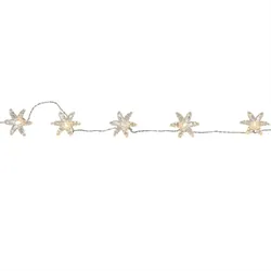 MARELIDA LED Lichterkette Blumen 10 LED 1,35m Timer Dekolichterkette Weihnachtsdeko