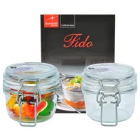Mambocat Vorratsglas 2er Set Einmachglas Bügelverschluss Original Fido 0,125L