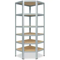 shelfplaza HOME 200x70x45 cm Eckregal in verzinkt mit 6 Böden und 145 kg Traglast pro Boden