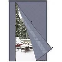 Risareyi Magnet Wärmeschutzvorhang Tür Seitliche Öffnung 80x195cm, Grau Türvorhang Thermo Kälteschutz Winter Wasserdicht Winddicht Staubdicht Kälteschutzvorhang für Haustür Balkontür Klimaanlage