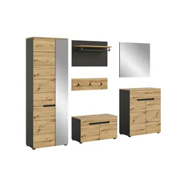 Möbel Kraft Canu Garderobenkombination 255 x 37 x 190 beige