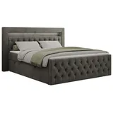 MKS Boxbett, GOLD-9 Led, 160/200 Dunkelgrau Velvet - H4