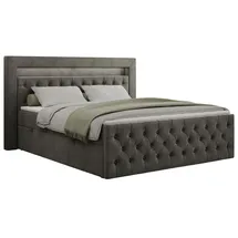 MKS Boxbett, GOLD-9 Led, 160/200 Dunkelgrau Velvet - H4