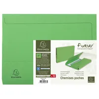 Exacompta 46973E 10er Recycling-Aktenmappen Forever mit Verschlußklappe für DIN