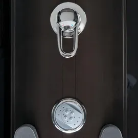 KERRA Hydromassage Duschkabine XL mit Badewanne rechts 151 x 86 cm Schwarz