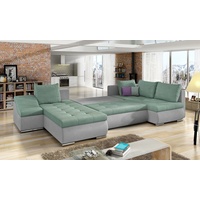 JVmoebel Ecksofa Moderne Ecksofa Schlafsofa Bettfunktion Couch Polster Eckgarnitur, Mit Bettfunktion grau|grün