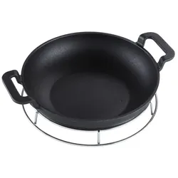 Tarrington House BBQ Grill Wok, Gusseisen, Ø 30 x 7 cm, emailliert, schwarz