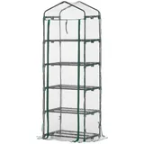 Outsunny Mini-Gewächshaus mit 5 Regale Transparent