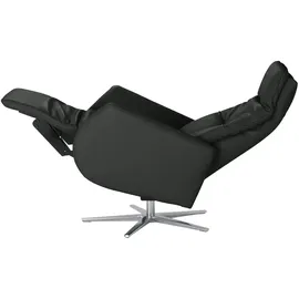 Max Schelling Sessel Elmira Leder 81 x 120 x 92 cm Schwarz elektrisch, drehbar