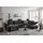 ed exciting design Wohnlandschaft ALIJA U-Form in Schwarz - Ausziehbares Sofa mit Schlaffunktion, Bettkasten & Verstellbarer Armlehne - 334 x 84 (107) x 217 cm (B/H/T)