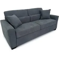 fornera f60 Sofa mit Schlaffunktion - 3 Sitzer Schlafsofa und Klappsofa mit hochwertiger Kaltschaummatratze & CATAS Bettgestell - Schlafcouch mit Bettfunktion grau