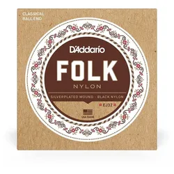 D’Addario EJ32 - Classical Folk Nylon, Ball End | 028-045 - Saiten Konzertgitarre
