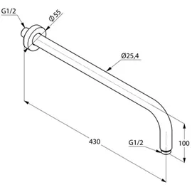 Kludi Brausearm 400mm (6651453-00)