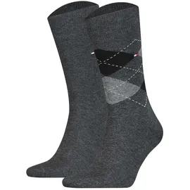 Tommy Hilfiger Check Socken 2er Pack Anthrazit 39-42