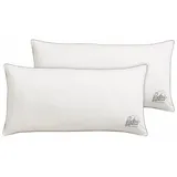 RIBECO Microfaserkissen »Marie, Kissen 40x80 cm & 80x80 cm im Spar-Set erhältlich!«, Füllung: 100% Polyester, Bezug: 100% Baumwolle, (Spar-Set, 2 St.), Kopfkissen-Set, flauschig & Allergiker geeignet (Hausstauballergiker)
