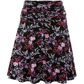 Aniston CASUAL ANISTON CASUAL, Damen, Gr. 34, bunt (schwarz, rosa, rot, lila, rauchblau, weiß, rosé), Single Jersey, Obermaterial: 95% Viskose, 5% Elasthan, bedruckt, geblümt, figurumspielend kniefrei, Röcke, mit verspieltem Blumendruck
