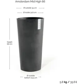 Ecopots Amsterdam Ø 34 x 66 cm Dunkelgrau