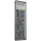 Vitrinenschrank Glas Wandschrank LED Vitrine Sammlervitrine Hängeschrank silber