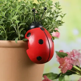 MARELIDA Blumentopfhänger Marienkäfer Dekofigur als Topfhänger Tierfigur - Polyresin ...