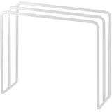 Yamazaki Tower Geschirrtuchhalter aus Stahl - für Küchenlappen/Spültuch, mit 2 Haken,stehend - 10 x 30 x 25 cm, japansiches Design, weiß