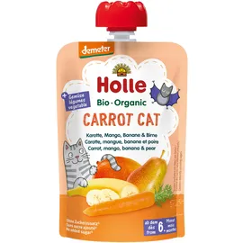 holle europe gmbh Quetschie Carrot Cat, Karotte, Mango, Banane & Birne ab 6 Monaten