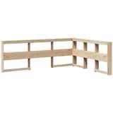 vidaXL Kopfteil mit Bücherregal L-form 135 cm Massivholz Kiefer vidaXL