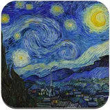 Untersetzer aus Kork – Vincent Van Gogh Sternennacht Malerei, 1 Stück (95 x 95 mm)